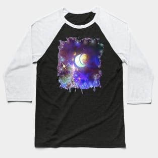 Purple Magical Crescent Moon Galaxy. Baseball T-Shirt